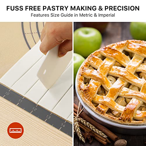 Image of Silicone Pastry Mat, 36 inch x 24 inch Extra Large Non Stick Baking Mat with Measurement Non-slip Silicone Dough Rolling Mat for Making Cookies, Oven Liner, Fondant /Pie Crust Mat