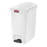 Vista 36 de Rubbermaid Commercial Products - Bote de basura Streamline Slim con pedal Papelera de plástico, 13 galones (50 litros), color negro, con tapa