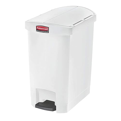 Miniatura 37 de Rubbermaid Commercial Products Slim Jim - Papelera de plástico, botes de basura con pedal Blanco,Negro -,Gris,Rojo