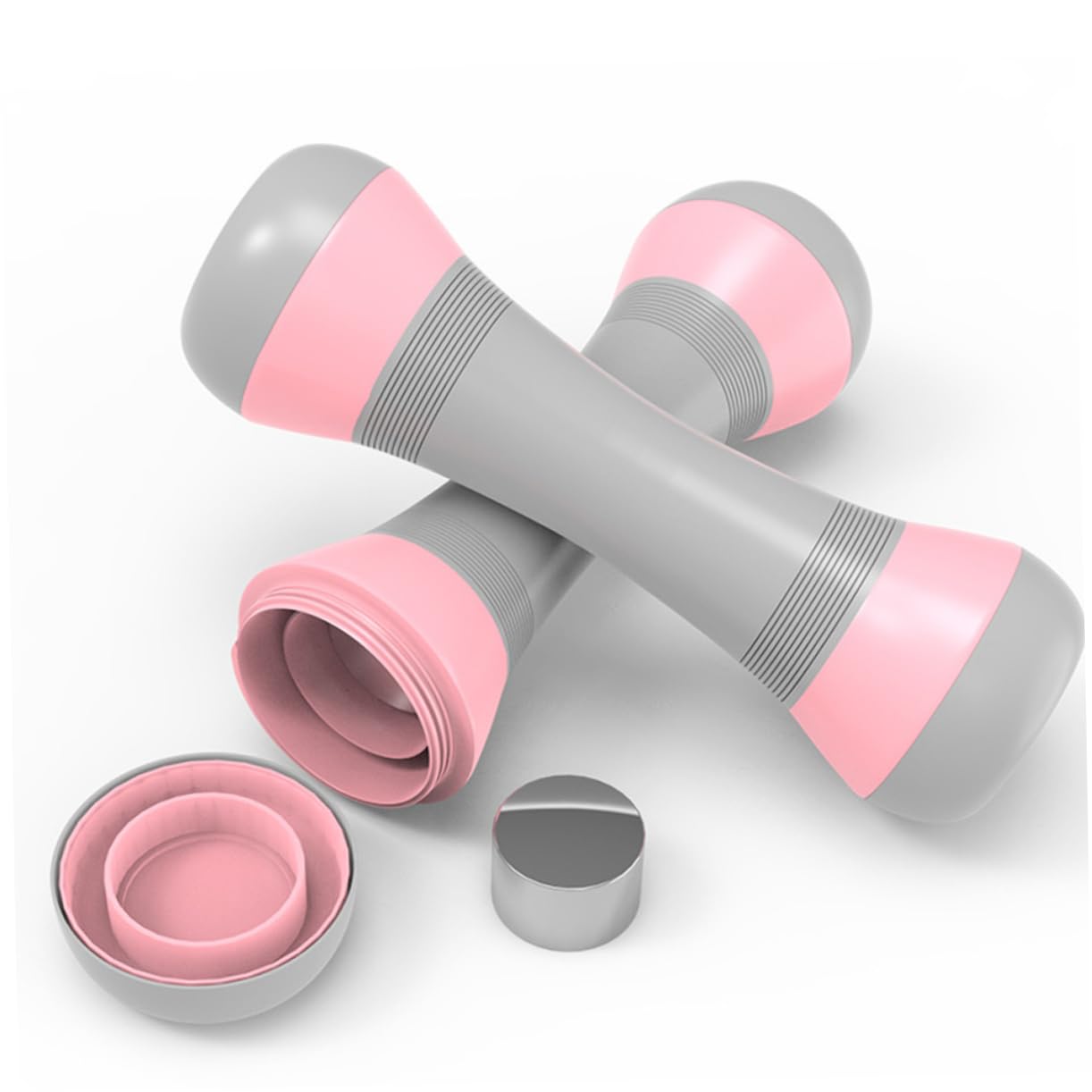 POPETPOP 2Kg Adjustable Weight Dumbbell for Women Pink Fitness Accessories for Home Gym Workouts Durable Material with Textured Grip for Toning Arms