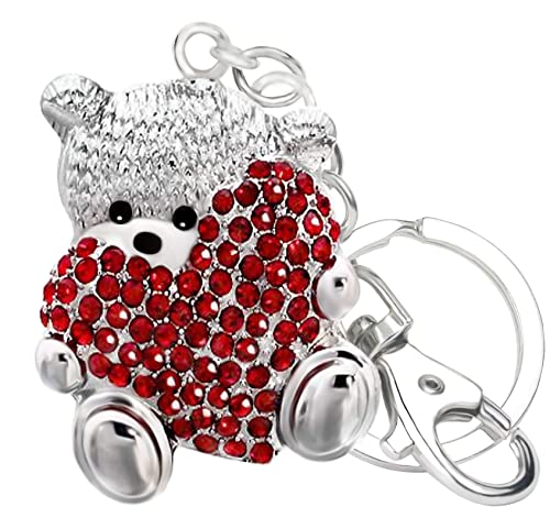 Quadiva Bag Charm Ourson avec coeur décoré avec des cristaux, Bijoux de Sac pour Femme Cover