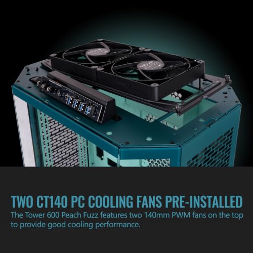Image of Thermaltake Tower 600 Mid Tower; 2x140mm CT Fans Included; 420mm Radiator Support; 400mm GPU Clearance; Hidden Connector Support; Rotatable PCIe Slots; Transformative Teal; CA-1Z1-00MTWN-00
