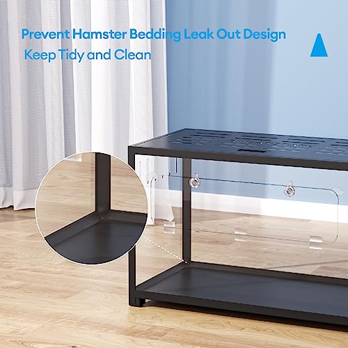 Image of BUCATSTATE Hamster Cage 2.0, Large Hamster Enclosure (31in, Black)