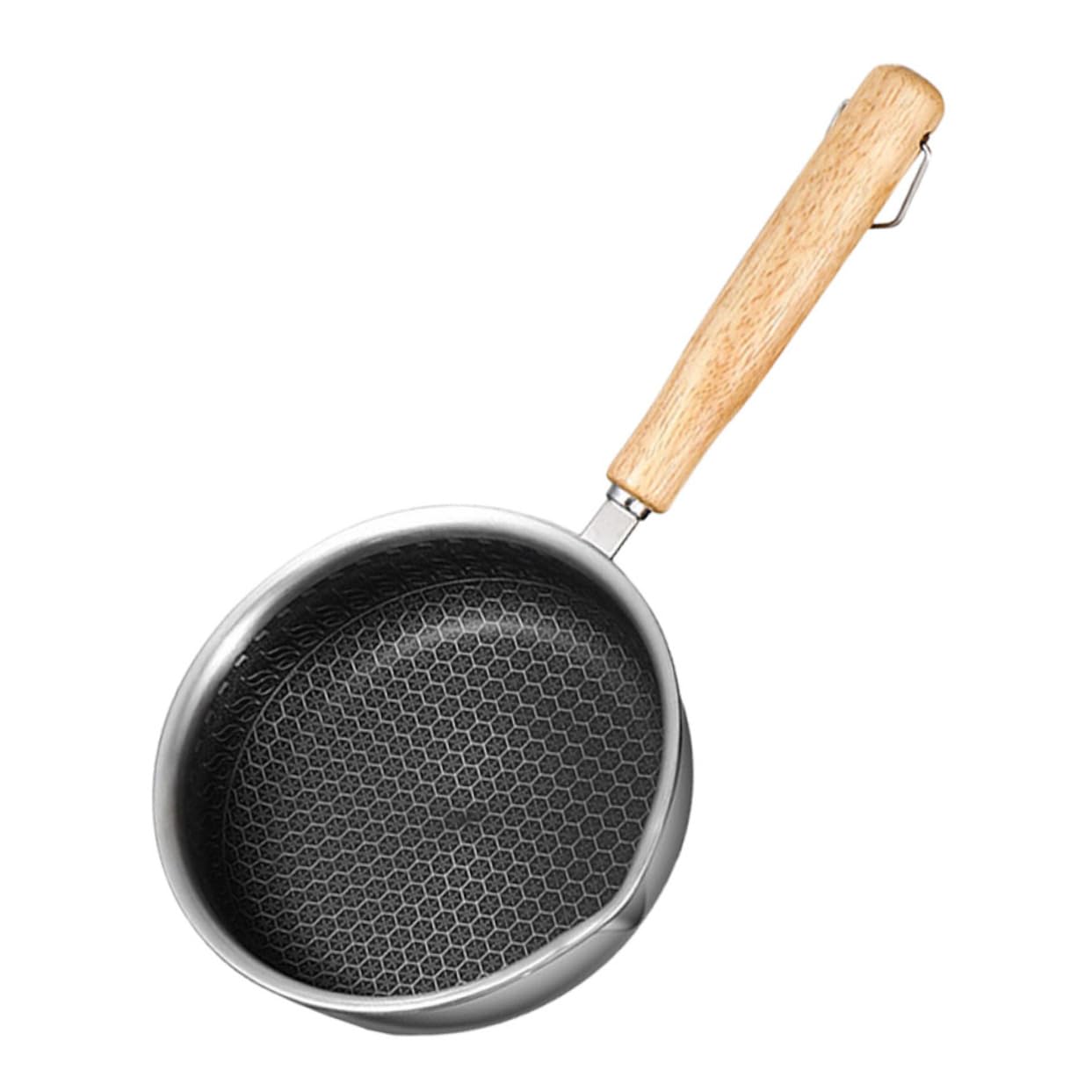 ULTECHNOVO Padella Antiaderente Per Uova 16 Cm in Acciaio Inossidabile 316 Con Fondo Piatto a Nido D’ape Per Colazione e Friggere, Impugnatura Ergonomica, Alta Distribuzione Del Calore
