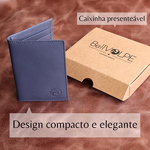 Carteira Masculina Porta Cartões Duo Couro Legítimo (Marinho)
