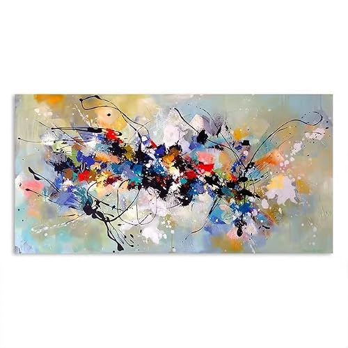XIANGPEIFBH Giclee Artwork Modern Abstract Art Canvas Posters Colorful Block Painting Print Wall Pictures for Living Room Home Decor(80x160cm/31x63in/Unframed)