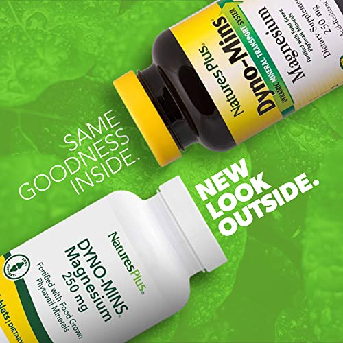 Naturesplus Dyno Mins Magnesium - 250 Mg, 90 Vegetarian Tablets - Enhanced Absorption Bone Health Supplement - Hypoallergenic, Gluten-Free - 90 Servings #TOP1