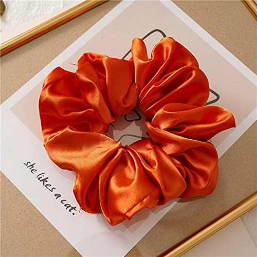 Women Girls Large satin Scrunchies XL Silk Jumbo Scrunchie for Thick long Hair Oversized Giant Scrunchy Green Hair Ties - Image 4