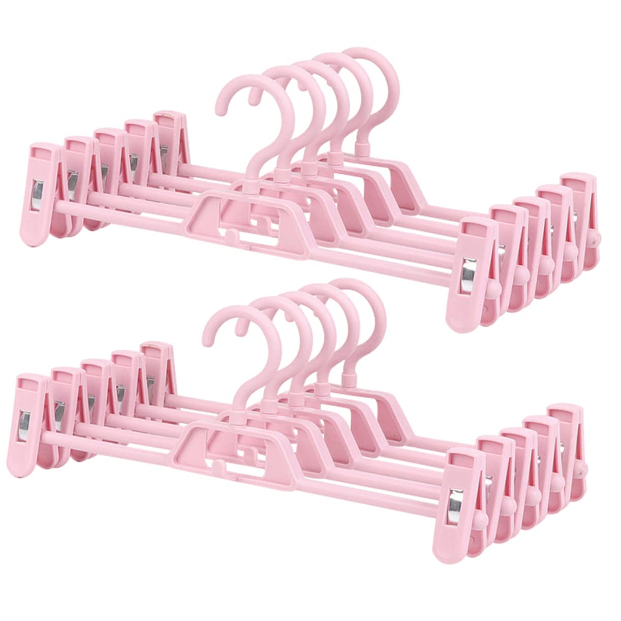 Cabilock 10Pcs Non Slip Plastic Pants Clips for Household Wardrobe Storage Space Saving Cloth Hanger for Adults and Sturdy and Easy to Clean