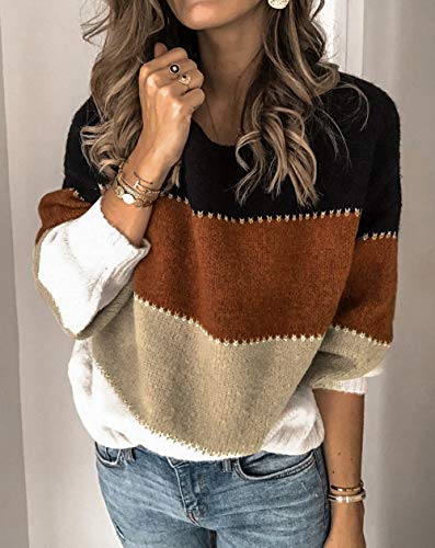 Image of ANCAPELION Women's Casual Sweater Pullover Winter Basic Sweatshirt Long Sleeve Cozy Knitted Jumper Tops Loose Fit