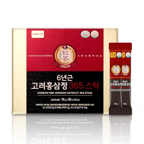 JUNGWONSAM 6-Year Korean Red Ginseng 365 | 30 Sticks | Vegan | 7mg Ginsenosides Per Stick