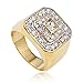 Men's Goldtone Cz Layered Squares Ring Sizes 7-17 (10)