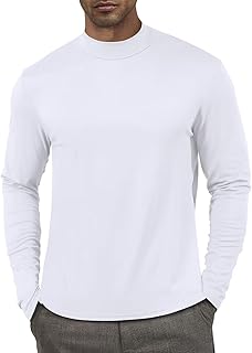 Men's Fashion Shirts Long Sleeve Mock Turtleneck T-Shirts Casual Thermal Undershirt Tops