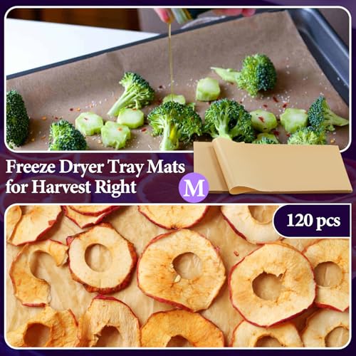 120 Packs Parchment Paper Sheets for Harvest Right Freeze Dryer - Harvest Right Freeze Dryer Accessories for Medium Trays, Parchment Sheets, Freeze Dryer Tray Mats for Harvest Right(17\" x 6.8\")