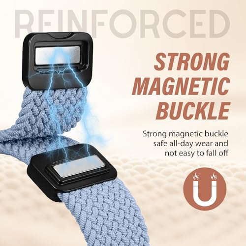 Image of TOYOUTHS Braided Magnetic Band Compatible with Apple Watch Bands 38 /40 /41 /42 /44 /45 /46 /49mm Women Men, Dressy Celtic Metal Stretchy Elastic Strap for iWatch Series 11 10 9 8 7 6 5 4 SE /Ultra 3 2 1