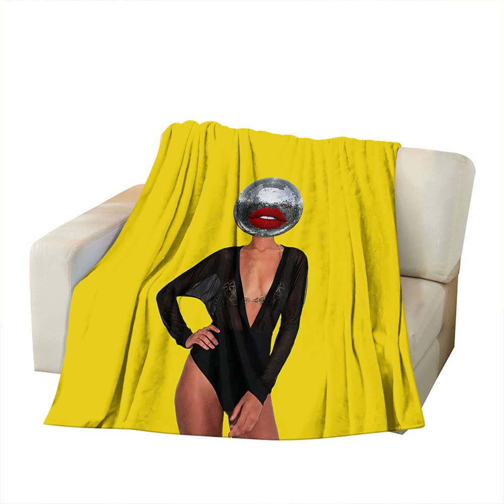 Amazon.com: AOYEGO Sexy Girl Blankets Party Woman with Disco Ball Head Red  Lips Dance Black Dress Throw Blanket 50x60 Inch Fuzzy Flannel Plush Blanket  for Couch Bed Boys Girls : Home u0026