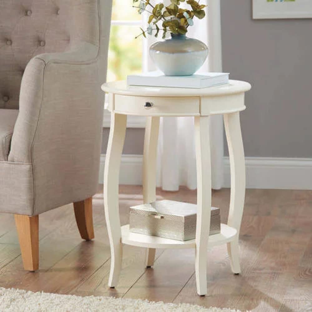 Dime Arts Shoppee Bed Side Table Stool with Drawer,Chest of Drawers Console Table Retro End Table Coffee Table and Bedside Table Space Saving Storage Table LIving & Bed Room Decor (White)-image-40