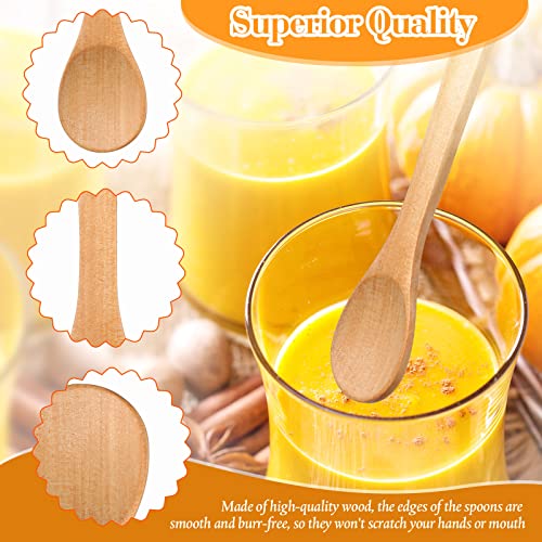 60 Pcs Small Wooden Spoons Mini Wood Spoon Wood Honey Teaspoon Cooking Condiments Soup Spoons For Jars Spice Coffee Tea Candy Sugar Bath Salt Kitchen Seasoning Oil (Light Brown) #TOP3
