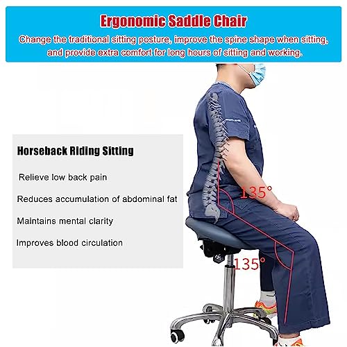 Tabourets médicaux ergonomiques robustes avec siège de selle divisé réglable - 5