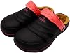 Kaepa Clog Sandals, Boa, Fleece-Lined, 2-Way, Elastic, Indoor Wear, Veranda, Office, Black x Pink, M 9.1 - 9.4 inches 23.0 - 24.0 cm