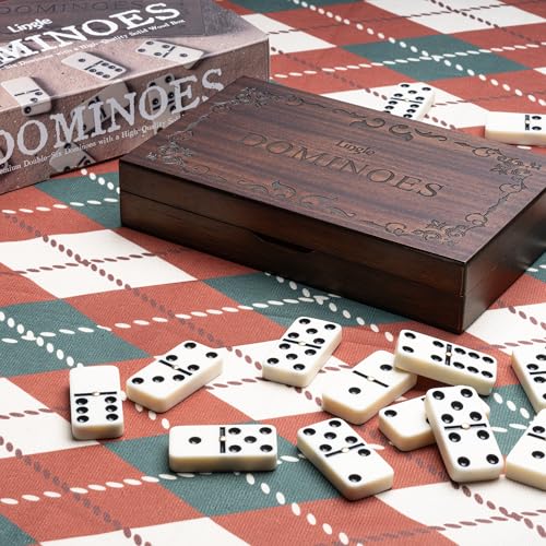 Ensemble de Dominos Lingle - Jeu de Dominos Double 6 Classique pour Adultes, 28 Pièces de Domino avec Boîte en Bois – vue 5