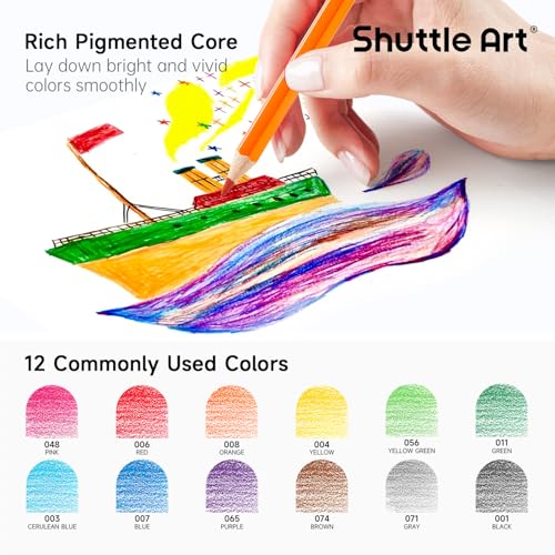image for Shuttle Art Colored Pencils Bulk, 408 Pack Coloring Pencil Set Plus 20