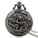Montre De Poche avec Chaîne  Montre De Poche, Collier De Montre Vintage Zodiac Dragon Hollow Montres Femmes Hommes Quartz Collier Libellule Pendentif Cadeaux, Vapeur (Couleur : Métallique)