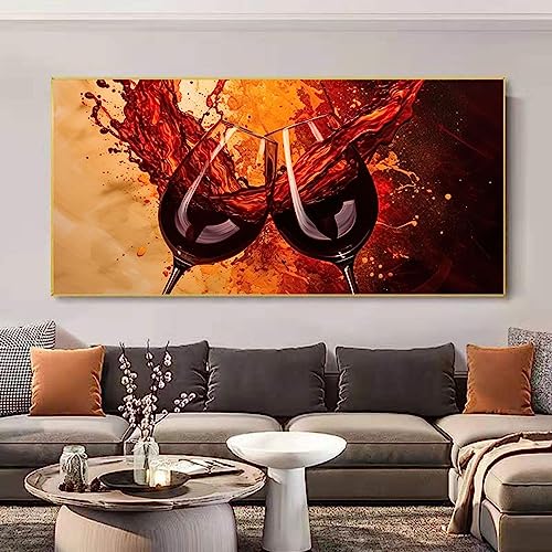 Tableau de vin abstrait ideal pour illuminer le mur de votre salle a manger moderne