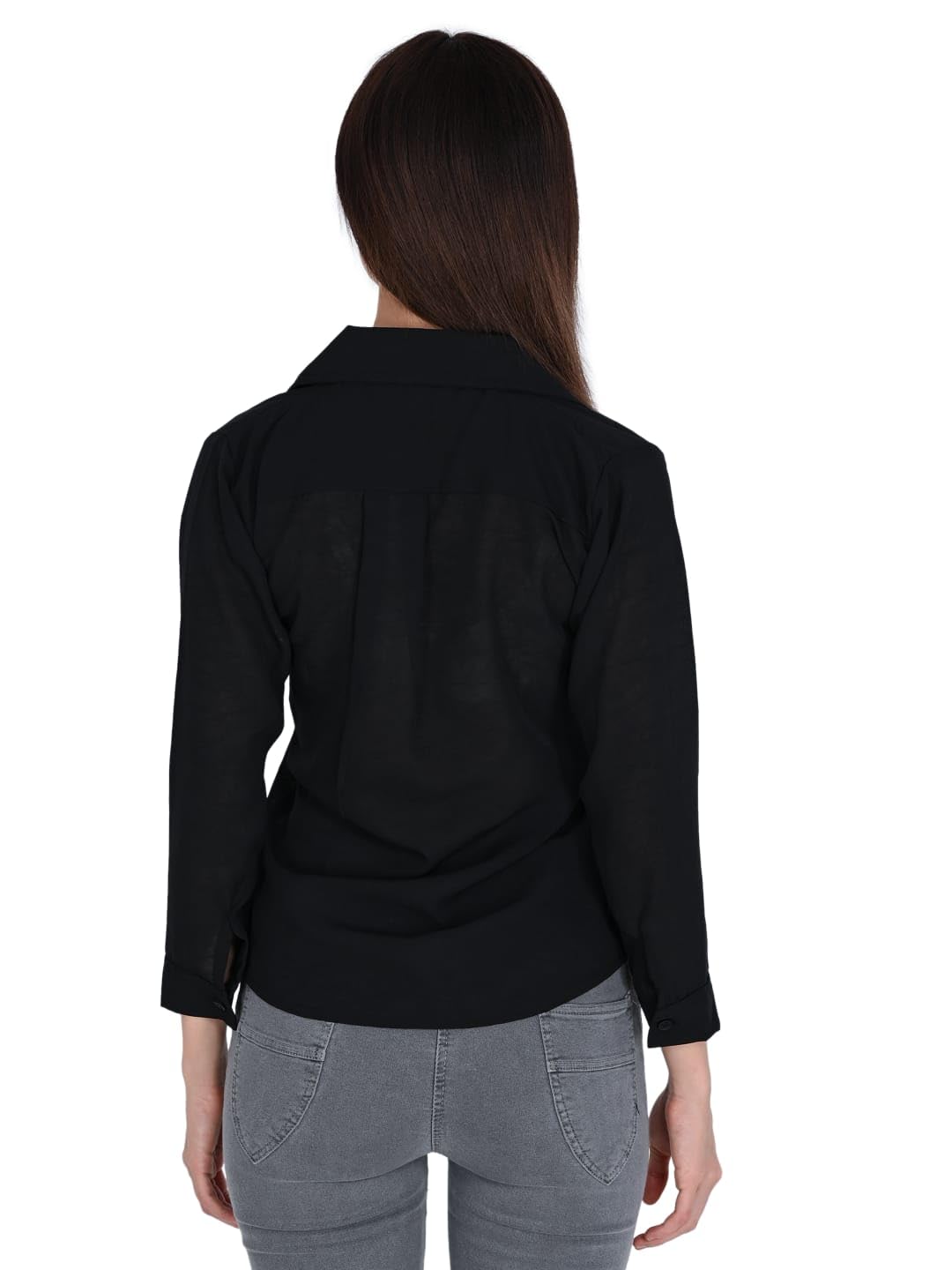 ORIEX THE ORIGINAL FASHION ORX-Girls Regular Fit Curved Collar Formal Shirt-142 Black 11-12 Y 1