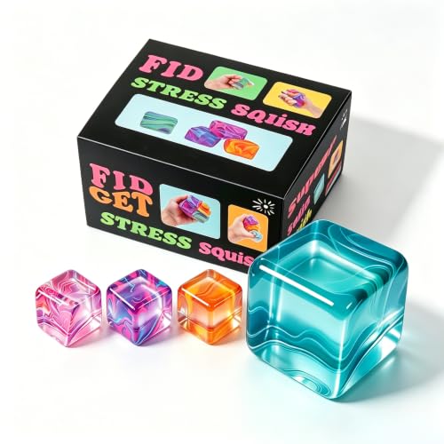 1 Pack Fidget Toys Squishy Stress Cube, Stress Balls for Kids Adults Squishies Stress Relief, Ice Sugar Sensory Toys for Kids with Autism, Fidgets for Classroom Prize Toys(Green,1 Pack)