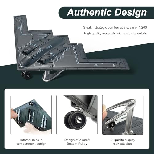 YOUNEEDFUL 1/200 Scale B-2 Spirit Military Aircraft Quick Build Model,B2 Bomber Model Gift for Military Enthusiasts and Fans