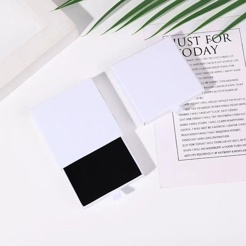 IDIDG 6 Pack Cardboard Jewelry Boxes, 3.15×3.15x1 Inch Jewelry Gift Boxes, Bulk Filled Small Christmas Boxes with Lids for Necklace Ring Earring Bracelets Christmas (6, White)