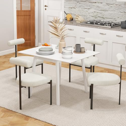 HOMCOM Solid Wood Folding Dining Table, Drop Leaf Table for 2-4 People, Rectangle Kitchen Table for Small Space, White - Image 7