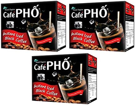Cafe Pho Vietnamese Instant Coffee Mix, Iced Black Coffee, Cafe Den Da, Single Serve Coffee Packets, Box of 9 Sachets, Pack of 3 image 5