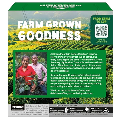 Green Mountain Coffee Roasters Half Caff, Single-Serve Keurig K-Cup Pods, Medium Roast Coffee Pods, 32 Count
