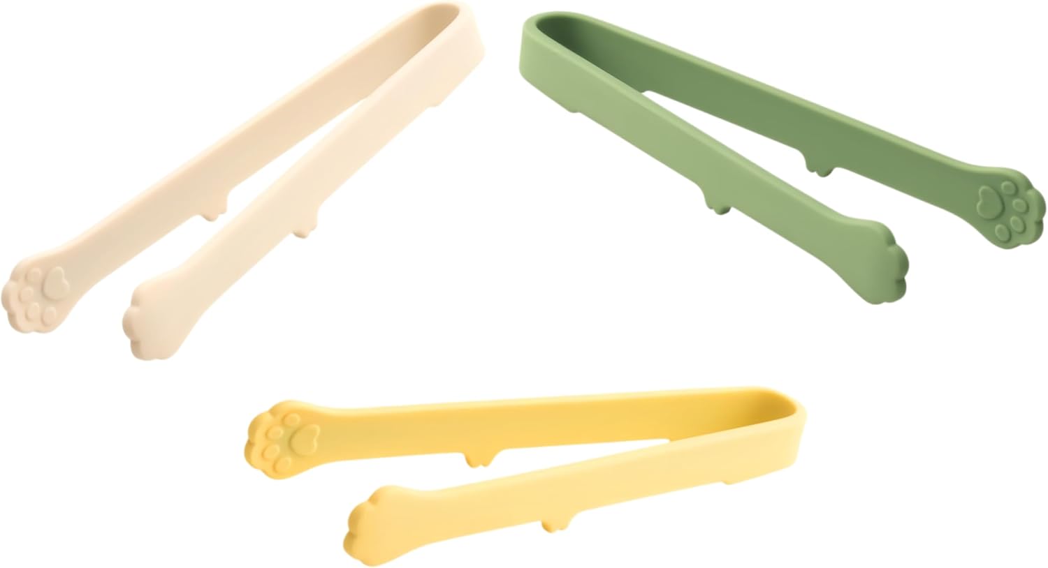 3Pcs Mini Silicone Food Tongs, Tiny Cat Paw Kitchen BBQ Clamps