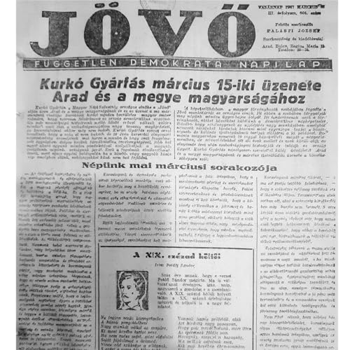 Post-War Hungarian Press in Arad: J&ouml;vő and V&ouml;r&ouml;s Lobog&oacute;