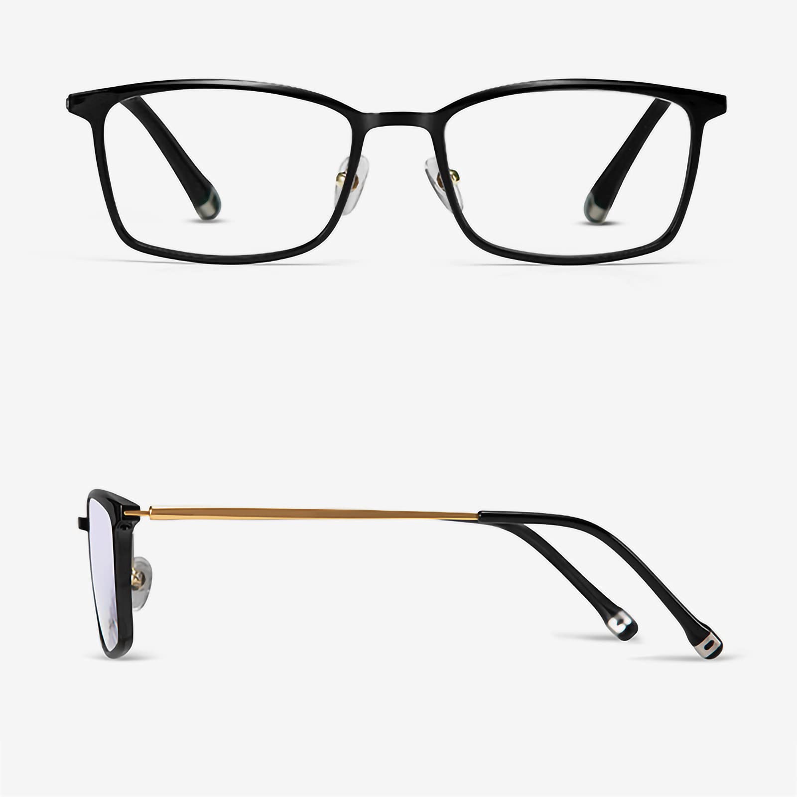 Lesebrille für Männer und Frauen, Blaulichtfilter, Vollrand, rutschfeste Lesebrille aus Metall, leichte, Bequeme Gaming-Brille, Schwarzgold, +1,50 (Schwarzgold 1,5)