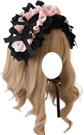 Gothic Lolita Accessories Headband Girls Hair Accessories Bow Maid Headdress for Cosplay Party