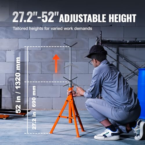 VEVOR Rollenständer 1134kg Tragfähigkeit Rollenbock #45 Stahl Rollbock Höhenverstellbar von 690 bis 1320 Klappbock Unterstellbock Arbeitsbock Montagebock für Tischsäge Hobelmaschine Schleifmaschine