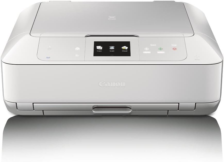 Canon MG7520 Wireless Color Cloud Printer with Scanner and Copier: Mobile, Smart Phone, Tablet Printer, and AirPrint(TM) Compatible,White, Works for Alexa