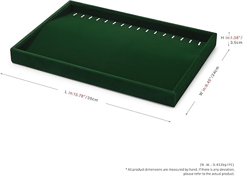 Vista 5 de Bandeja de terciopelo para joyas, 16 ranuras, organizador de cajones para collares, pulseras, relojes