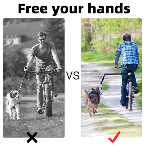 Fahrradleine für Hunde,Freihändiges Hunde Fahrrad Trainingsleine,Teleskop Fahrradleine Hund,Abnehmbar Hände Frei Fahrrad-Hundeleine,Fahrrad Hundeleine für Training,Joggen,Radfahren und Outdoor