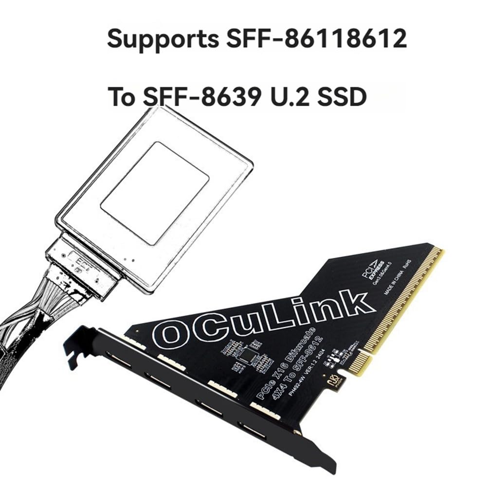 Amazon | Roisin PCIe 4.0 X16 から 4 ポート Oculink SFF