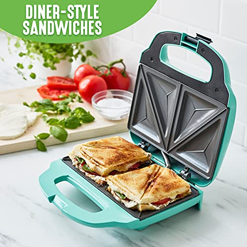 Greenlife Pro Electric Panini Press Grill And Sandwich Maker, Healthy Ceramic Nonstick Plates, Easy Indicator Light, Pfas-Free, Turquoise #TOP5