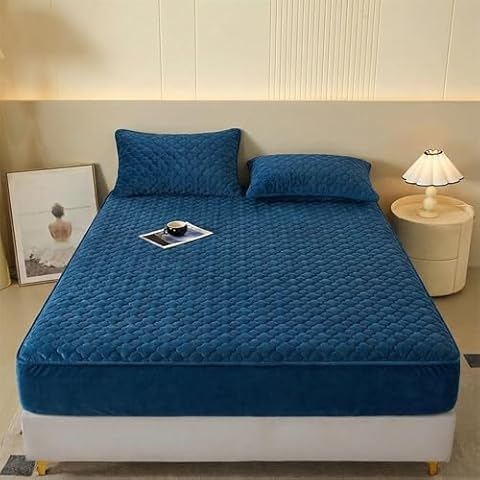 Pangzi Solid Flannel Plush Fitted Sheet Cover