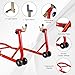 Big RED Motorcycle Stand 500LB, Adjustable Sport Bike Front and Rear Wheel Lift Stands, Fit for Yamaha, Kawasaki, Honda, Suzuki, Red, U+L