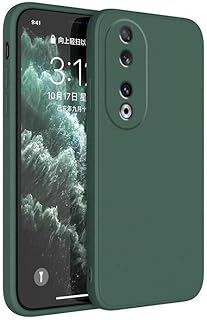 جراب حماية من السيليكون السائل لموبايل هونر 70، جراب حماية شامل مقاوم للخدش ببطانة مايكروفايبر ناعمة، (أخضر غامق)