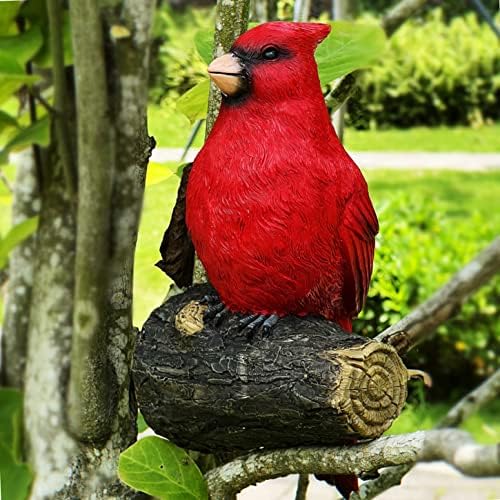 Handsider Tree Hugger Cardinal, Garden Statues Large Bird Garden Peeker Tree Decor Figurine Hanging Tree Face Sculpture Yard Ornaments