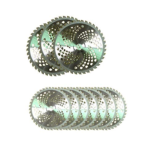雑貨の国のアリス チップソー 替刃10枚セット 草刈り機用交換チップ 255mm×40T 穴径25.4mm 簡単取り付け (シルバー) [並行輸入品]